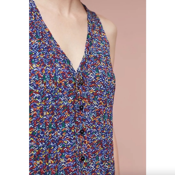 Anthropologie | Lila Pintuck Sleeveless Top Small - Picture 3 of 10